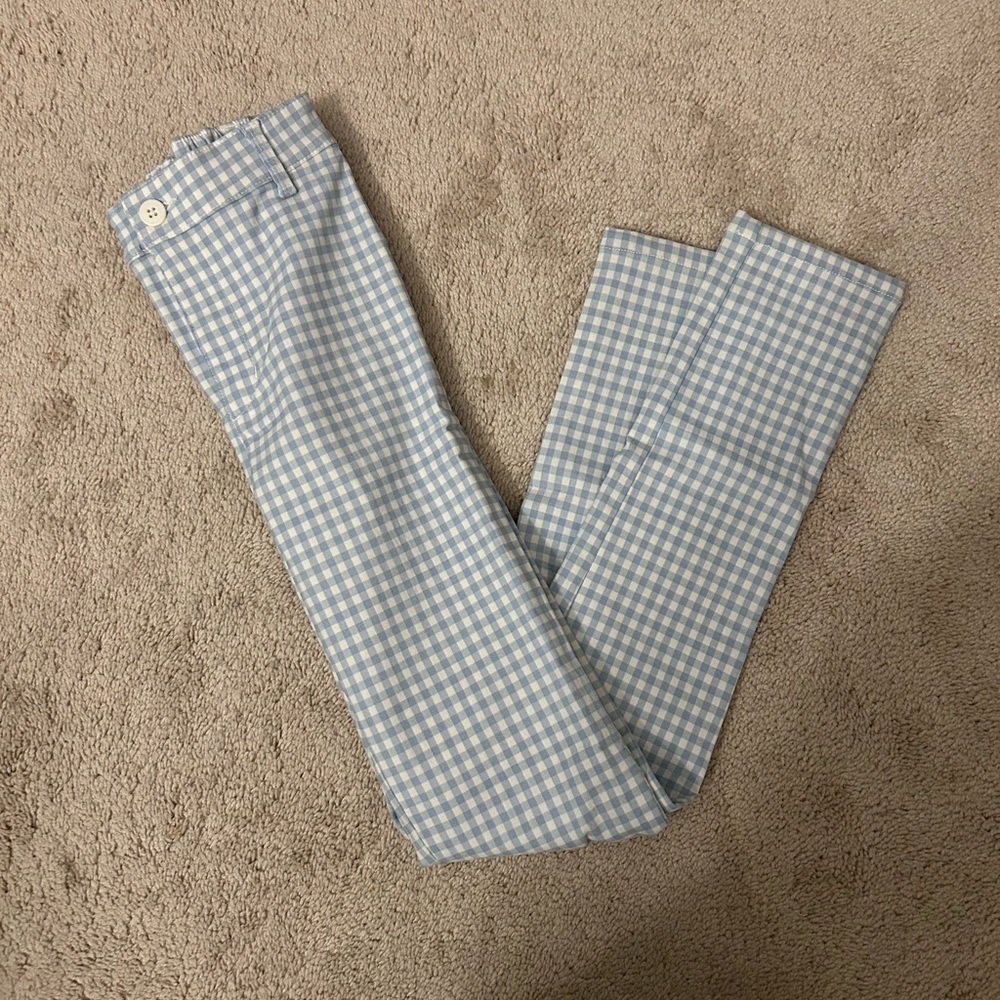 Blue and White Checkered Pants